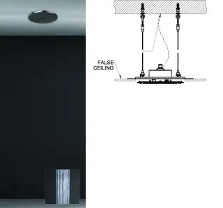 Скрытая часть верхнего душа Gessi Minimali, с режимом Тропический ливень, Ø350 мм, цвет Mirror Steel