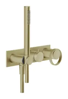 Смесителя для душа Gessi Anello, встраиваемый, 265х100мм, однорычажный, внешняя часть, цвет Brushed Brass PVD