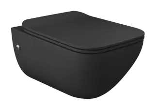 Унитаз Gessi Goccia, подвесной, со встроенным сифоном, сиденьем Slim, цвет Matt Black Ceramic