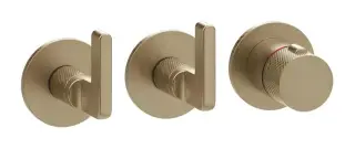Термостат Gessi Inciso, встраиваемый, с 2 независимыми выходами, внешняя часть, цвет Warm Bronze Br. PVD