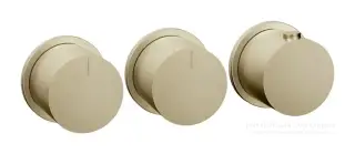 Термостат Gessi Tondo, настенный, с 2 независимыми выходами, встраиваемый, цвет Brass Brushed PVD