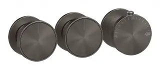 Термостат Gessi Origini, с 2 независимыми выходами, внешние части, цвет Black Metal Brushed PVD
