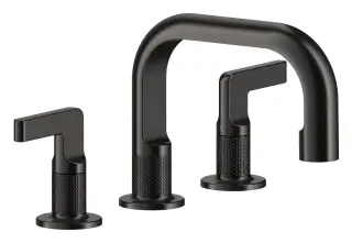 Смеситель для раковины Gessi Inciso, на 3 отверстия, без донного клапана, цвет Black Metal Brushed PVD