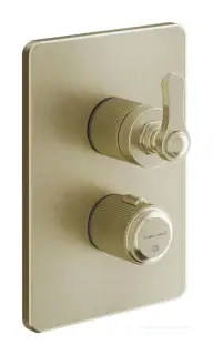 Термостат Gessi Venti20, с переключателем на 2 потребителя, встраиваемый, цвет Brass Brushed PVD