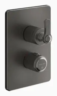 Термостат Gessi Venti20, встраиваемый, с переключателем на 3 позиции, внешняя часть, Н-210 мм, цвет Black Metal Brushed PVD