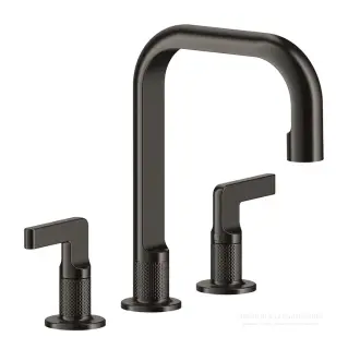 Смеситель для раковины Gessi Inciso, средний, c донным клапаном, цвет Black Metal Brushed PVD