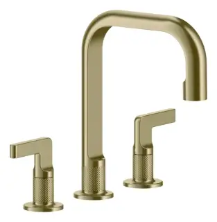 Смеситель для раковины Gessi Inciso, средний, c донным клапаном, цвет Brushed Brass PVD