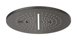 Верхний душ Gessi Minimali 2017, накладная панель Ø350 мм, внешняя часть, цвет Black Metal Brushed PVD