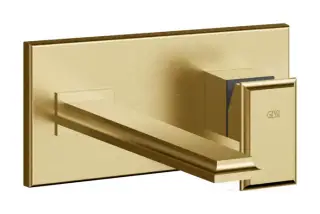 Смеситель для раковины Gessi Eleganza встраиваемый, однорычажный, с длинным изливом, внешняя часть, цвет Gold Brushed CCP