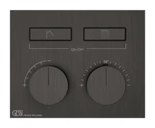 Термостат Gessi HI-FI, до 2-х функций одновременно, встраиваемый, цвет Black Metal Brushed PVD