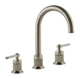 Смеситель для раковины Gessi Venti20, двухрычажный, зонтичный, с соединительными шлангами, без донного клапана, глубина 212 мм, цвет Finox Brushed Nickel