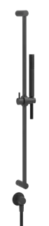 Душевой гарнитур Gessi316, штанга, душевая лейка, шланговое подсоединение, h828, цвет Matte Black