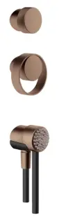 Комплект Gessi Outdoor, ручка, ручной душ и переключатель, для душевой стойки арт. 63203 и арт. 63229, цвет Copper Brushed PVD