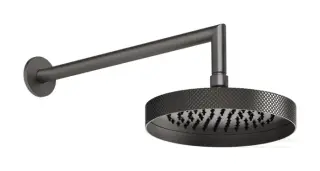 Верхний душ Gessi Anello, регулируемый, с кронштейном, цвет Black Metal Brushed PVD