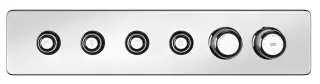 Термостат Gessi HI-FI Eclectic, встраиваемый, до 4 функций одновременно, с кнопками вкл/выкл, внешняя часть, цвет Chrome