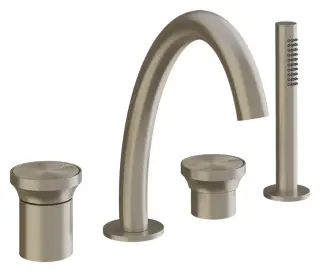 Смеситель для ванны Gessi Origini, на борт ванны, на 4 отверстия, встраиваемый, 367x233 мм, внешняя часть, цвет матовый никель