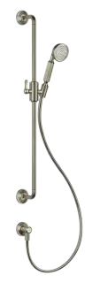 Штанга Gessi Venti20, с душевой лейкой, шлангом и выводом воды, h800 мм, цвет Finox Brushed Nickel