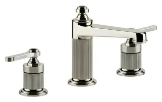Смеситель для раковины Gessi Venti20, на 3 отверстия, средний, без донного клапана, цвет Nickel PVD