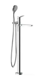 Смеситель для ванны Gessi Rilievo, напольный, с душевой лейкой, внешняя часть, цвет Chrome
