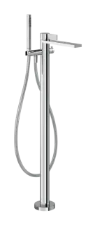 Cмеситель для ванны Gessi Inverso, напольный, с переключателем и ручным душем, внешняя часть, цвет Chrome