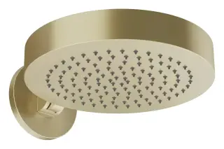 Верхний душ Gessi, настенный, поворотный, с защитой от известкового налёта, цвет Brushed Brass PVD