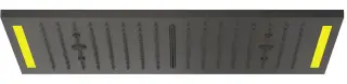 Накладная панель верхнего душа Gessi Colour 2017, 300x500 мм, внешняя часть, цвет Black Metal Brushed PVD