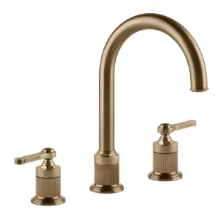 Cмеситель для раковины Gessi Venti20, с зонтичным изливом, донный клапан, цвет Warm Bronze Br. PVD