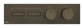 Термостат Gessi HI-FI, до 2 функций одновременно, с кнопками вкл/выкл, внешняя часть, цвет Antique Brass