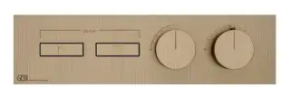 Термостат Gessi HI-FI, до 2 функций одновременно, с кнопками вкл/выкл, внешняя часть, цвет Warm Bronze Brushed PVD