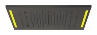 Накладная панель верхнего душа Gessi Colour, с подсветкой, 500x500 мм, цвет Black Metal Brushed PVD