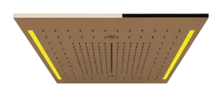 Накладная панель верхнего душа Gessi Colour, с подсветкой, 500x500 мм, цвет Copper PVD