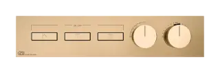 Термостат Gessi HI-FI, до 3 функций одновременно, с кнопками вкл/выкл, встраиваемый, внешняя часть, цвет Warm Bronze PVD