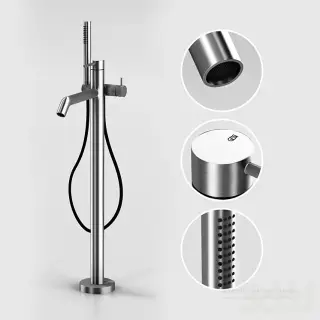 Смеситель Gessi 316 напольный, с душевой лейкой, встраиваемый, h1033 мм, цвет Warm Bronze Brushed PVD