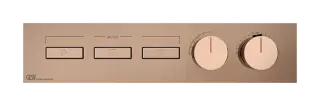 Термостат Gessi HI-FI, до 3 функций одновременно, с кнопками вкл/выкл, встраиваемый, внешняя часть, цвет Copper PVD