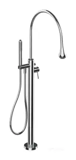 Cмеситель для ванны Gessi Goccia, встраиваемый, напольный, с ручным душем, внешняя часть, цвет Chrome