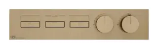 Термостат Gessi HI-FI, с кнопками вкл/выкл, до 3 функций одновременно, внешняя часть, ширина 455 мм, цвет Warm Bronze Brushed PVD