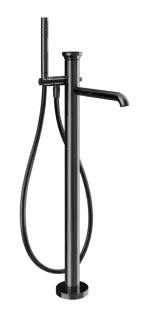 Смеситель для ванны Gessi Origini, напольный, с душевой лейкой, внешняя часть, цвет Black Metal PVD
