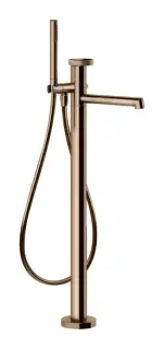 Смеситель для ванны Gessi Anello, напольный, 161х329мм, с душевой лейкой, цвет Copper PVD