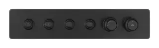 Термостат Gessi HI-FI Eclectic, встраиваемый, до 4 функций одновременно, с кнопками вкл/выкл, внешняя часть, цвет Black Metal PVD
