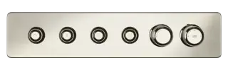 Термостат Gessi HI-FI Eclectic, встраиваемый, до 4 функций одновременно, с кнопками вкл/выкл, внешняя часть, цвет Nickel PVD