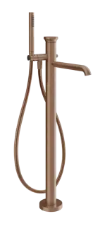 Смеситель для ванны Gessi Origini, напольный, с душевой лейкой, внешняя часть, цвет Copper Brushed PVD