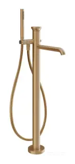 Смеситель для ванны Gessi Origini, напольный, с душевой лейкой, внешняя часть, цвет Warm Bronze Brushed PVD