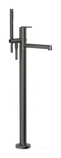 Смеситель для ванны Gessi Ingranaggio, напольный, с ручным душем, встраиваемый, цвет Black Metal Brushed PVD