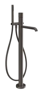 Cмеситель для ванны Gessi Habito, напольный, встраиваемый, с ручным душем, цвет Black Metal Brushed PVD