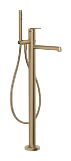 Смеситель для ванны Gessi Ingranaggio, напольный, с ручным душем, встраиваемый, цвет Warm Bronze Brushed PVD