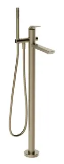 Cмеситель для ванны Gessi Ventaglio, h1069 мм, напольный, с переключателем и ручным душем, внешняя часть, цвет Finox Brushed Nickel