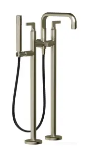 Смеситель Gessi Inciso, напольный, h877 мм, с душевой лейкой, для ванны, встраиваемый, цвет Finox Brushed Nickel