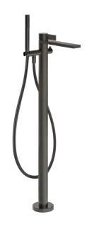 Cмеситель для ванны Gessi Inverso, напольный, с переключателем и ручным душем, внешняя часть, цвет Black Metal Brushed PVD