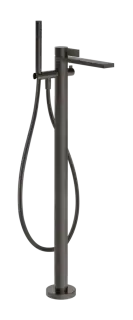Смеситель для ванны Gessi Inverso, напольный, с переключателем и ручным душем, внешняя часть, цвет Black Metal Brushed PVD