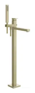 Смеситель для ванны Gessi Rettangolo, встраиваемый, h1088 мм, напольный, с душевой лейкой, внешняя часть, цвет Brass Brushed PVD